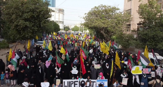 Pakistan’da Filistin’e destek protestoları devam ediyor