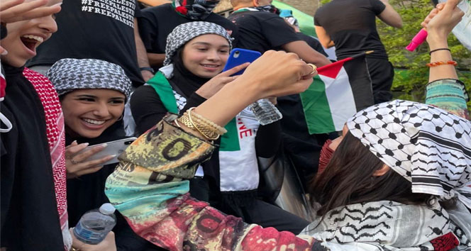 Bella Hadid, ABD’deki Filistin&#039;e destek protestosuna katıldı