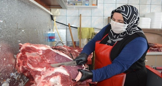 İlçenin tek kadın kasabı