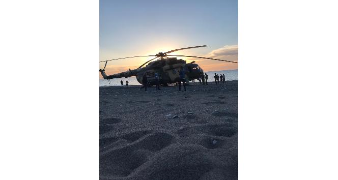 Acil iniş yapan helikopterdeki askeri personelin sağlık durumu iyi