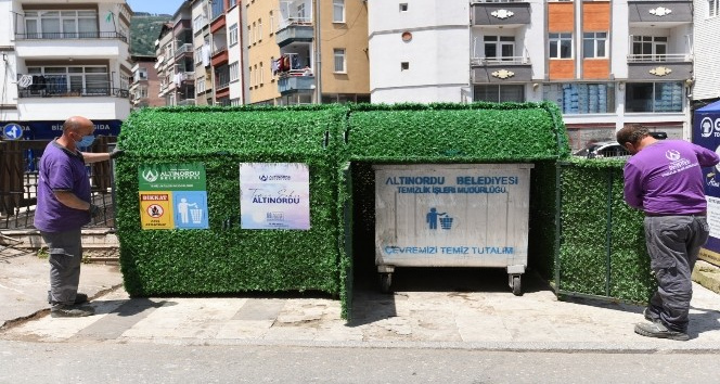 Altınordu’da çöp konteynerlerine estetik görünüm