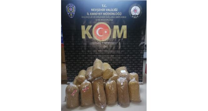 Nevşehir’de 117 kilogram kıyılmış tütün ele geçirildi