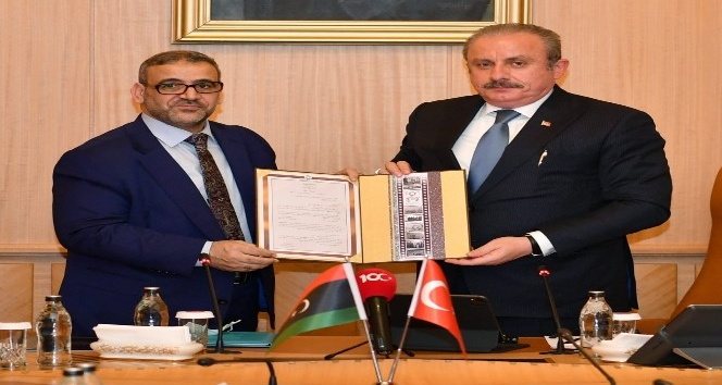 TBMM Başkanı Şentop, Libya Devlet Yüksek Konseyi Başkanı El Meşri ile görüştü