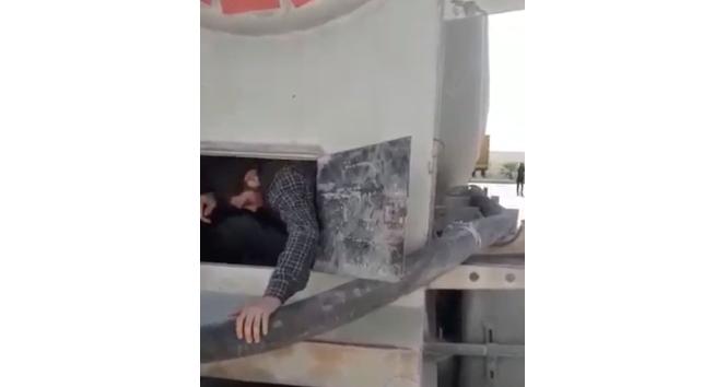 Suriye’ye giden çimento yüklü kamyonda 6 mülteci yakalandı