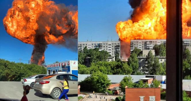Rusyada akaryakıt istasyonunda şiddetli patlama