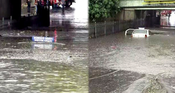 Bayrampaşada altgeçidi su bastı