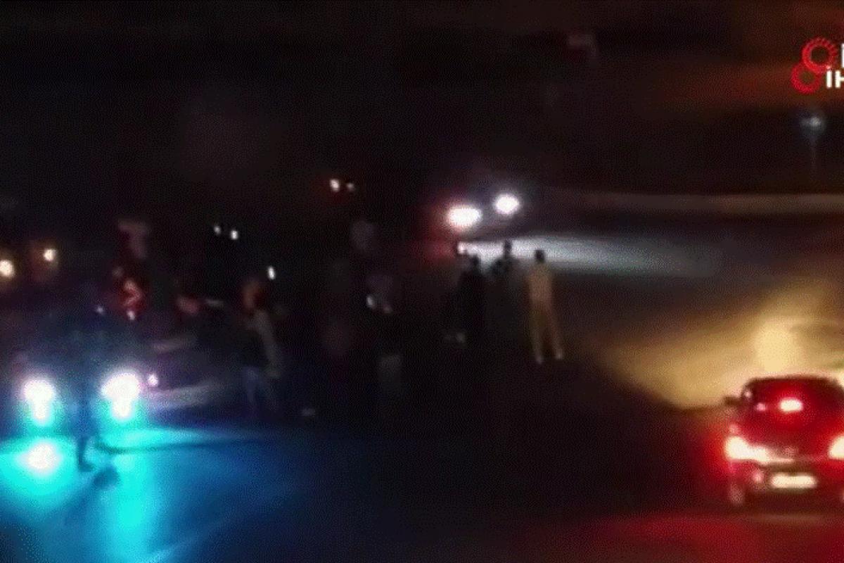 Asker uğurlamasında yol kapatıp drift yapan magandalar kamerada