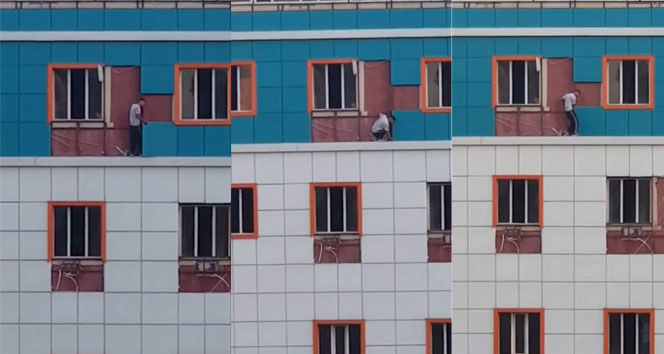 Metrelerce yüksekliğe çıkıp ölümü göze alarak hırsızlık yaptı