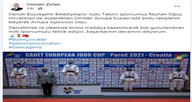 Denizli Büyükşehirli judocu Oğuz Avrupa 3’ncüsü