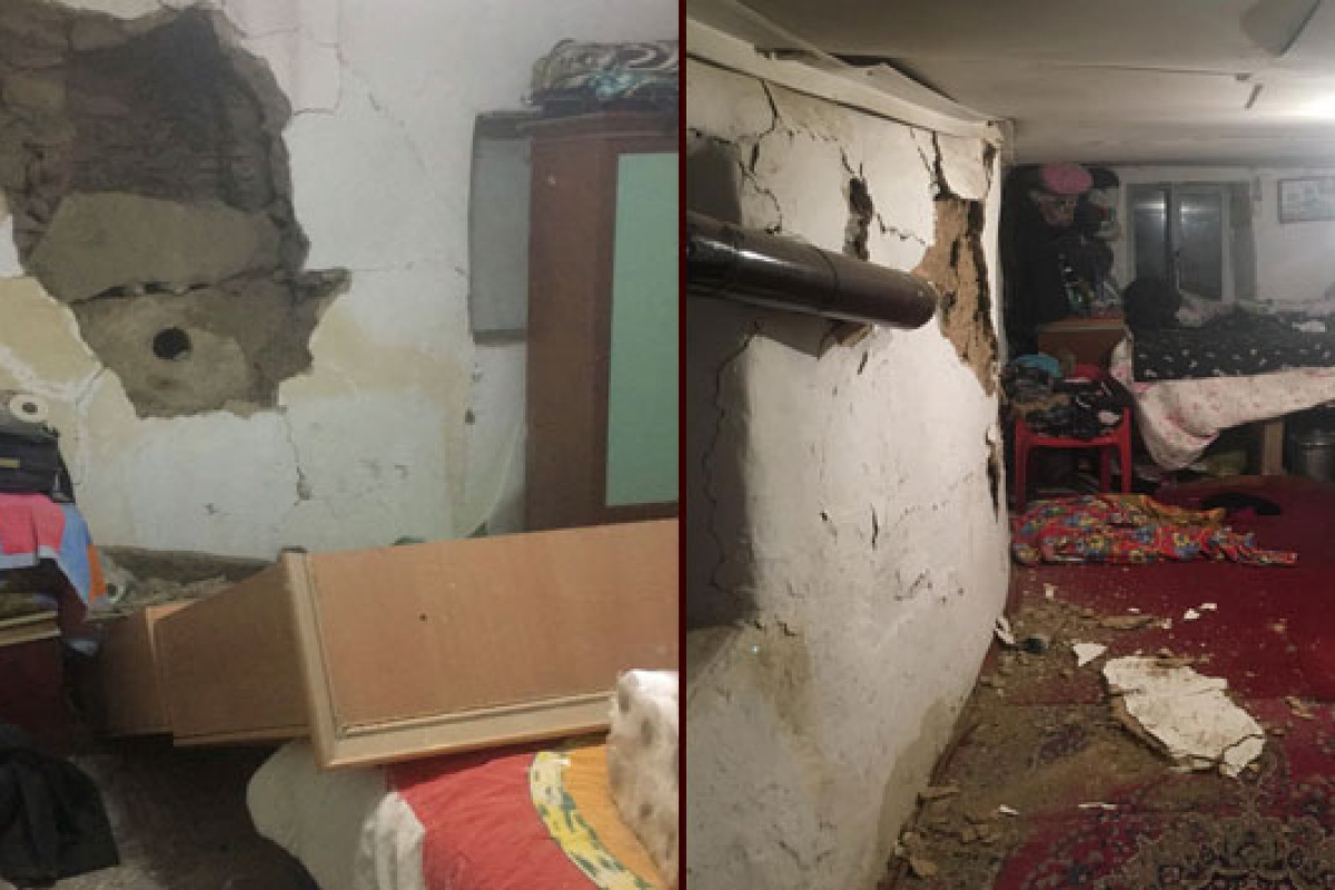 Deprem bazı köy evlerine hasar verdi, kayalar yuvarlandı