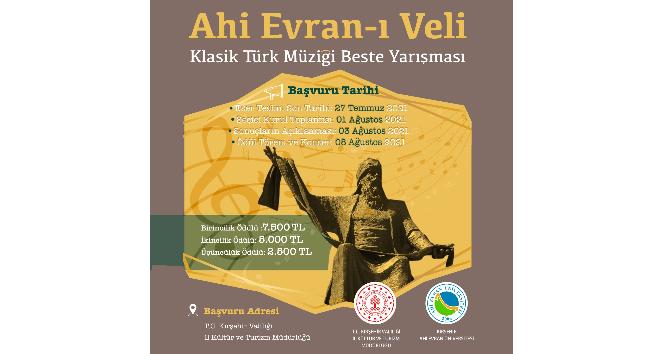 Doğumunun 850. yılında Ahi Evran temalı müzik yarışması düzenlenecek