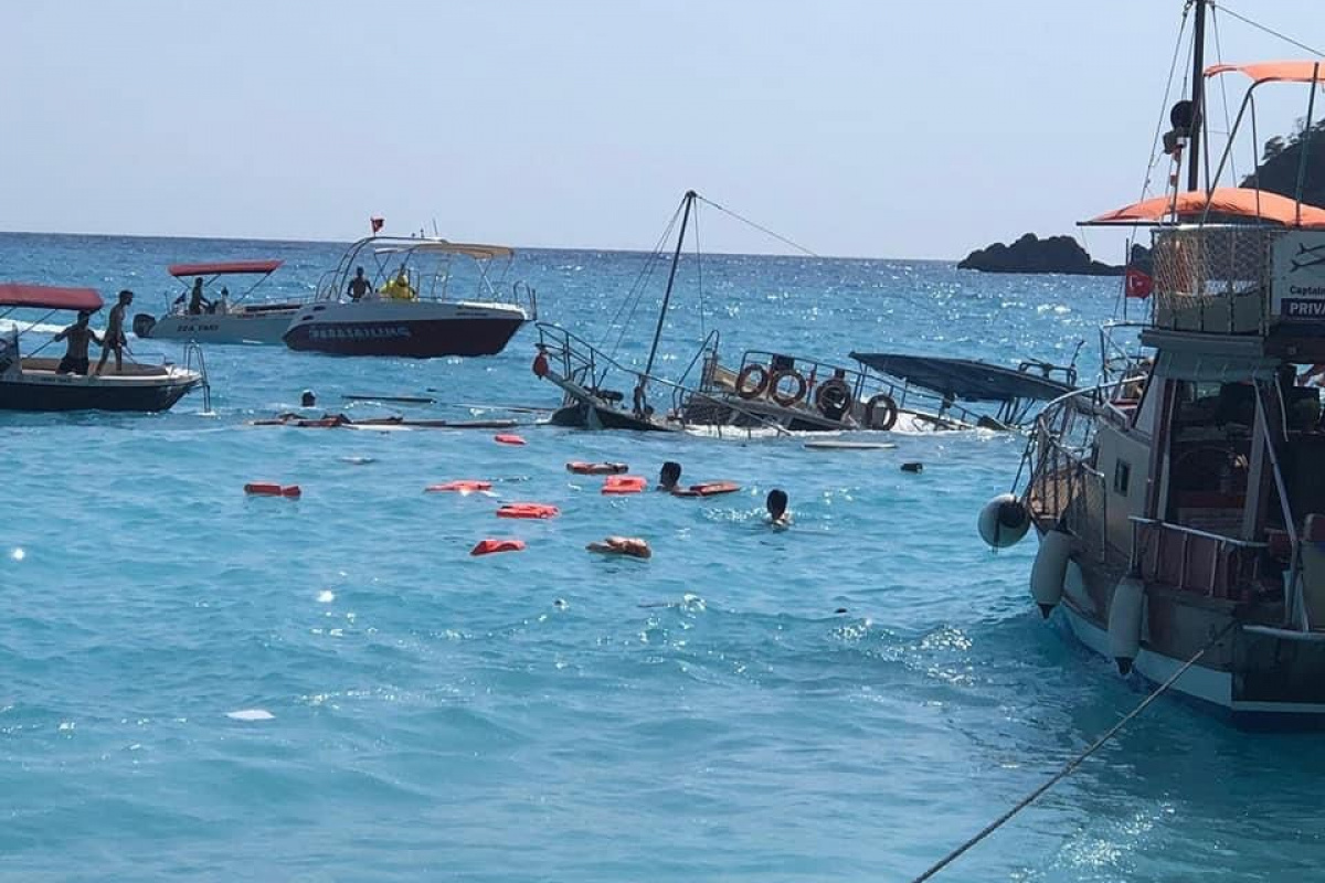 Ölüdeniz açıklarında batan teknedeki tüm yolcular kurtarıldı