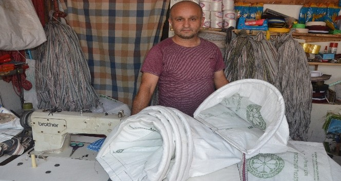 Atık şeker çuvalları fındık sepetine dönüştürülüyor