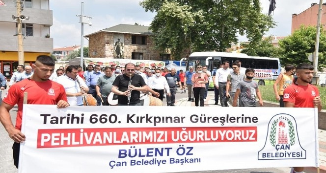 Çanlı pehlivanlar 660. Kırkpınar Yağlı pehlivan güreşlerine uğurlandı