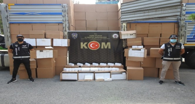 Uşak’ta 6 milyon 300 bin adet kaçak makaron ele geçirildi