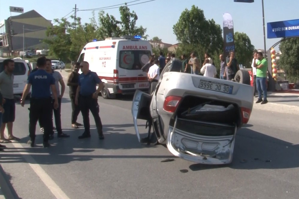 Takla atan araçtan inanılmaz kurtuluş