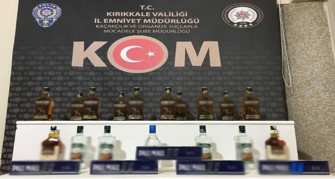 Kırıkkale’de 18 litre kaçak alkol ve sigara ele geçirildi