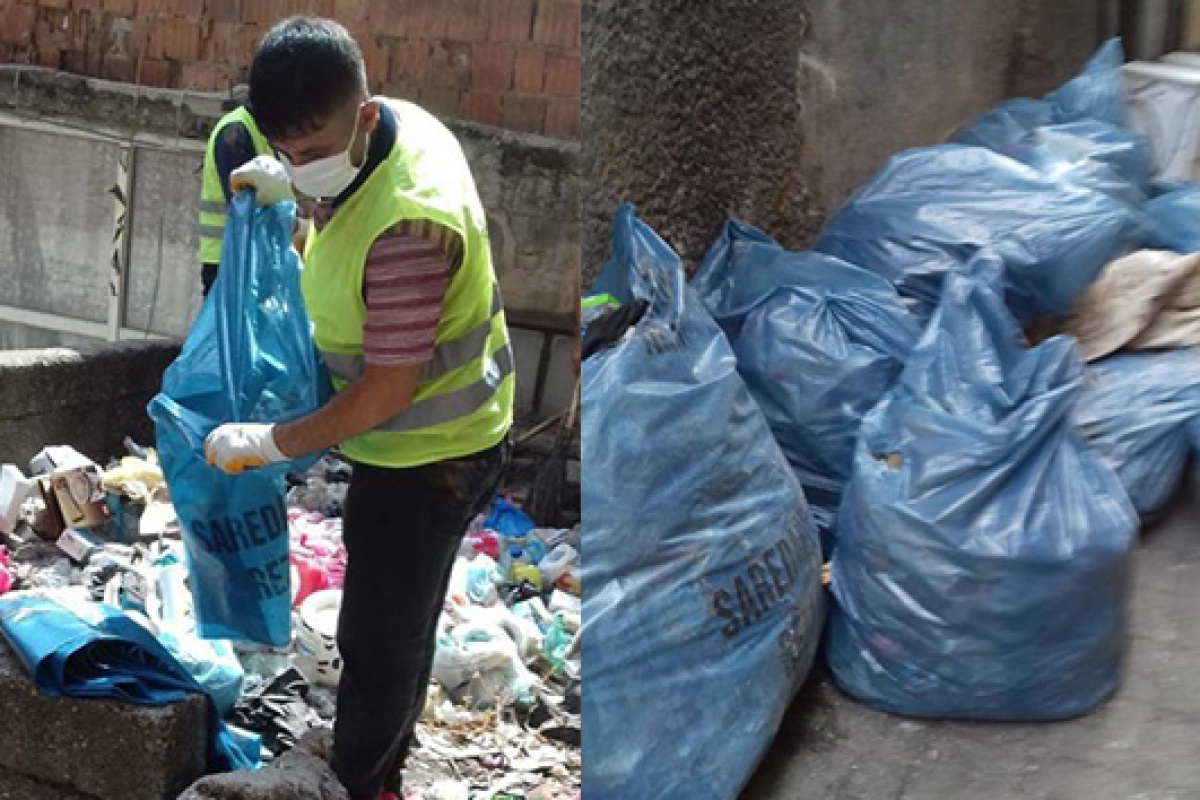 Diyarbakır’da harabe evde 1 ton çöp çıkarıldı