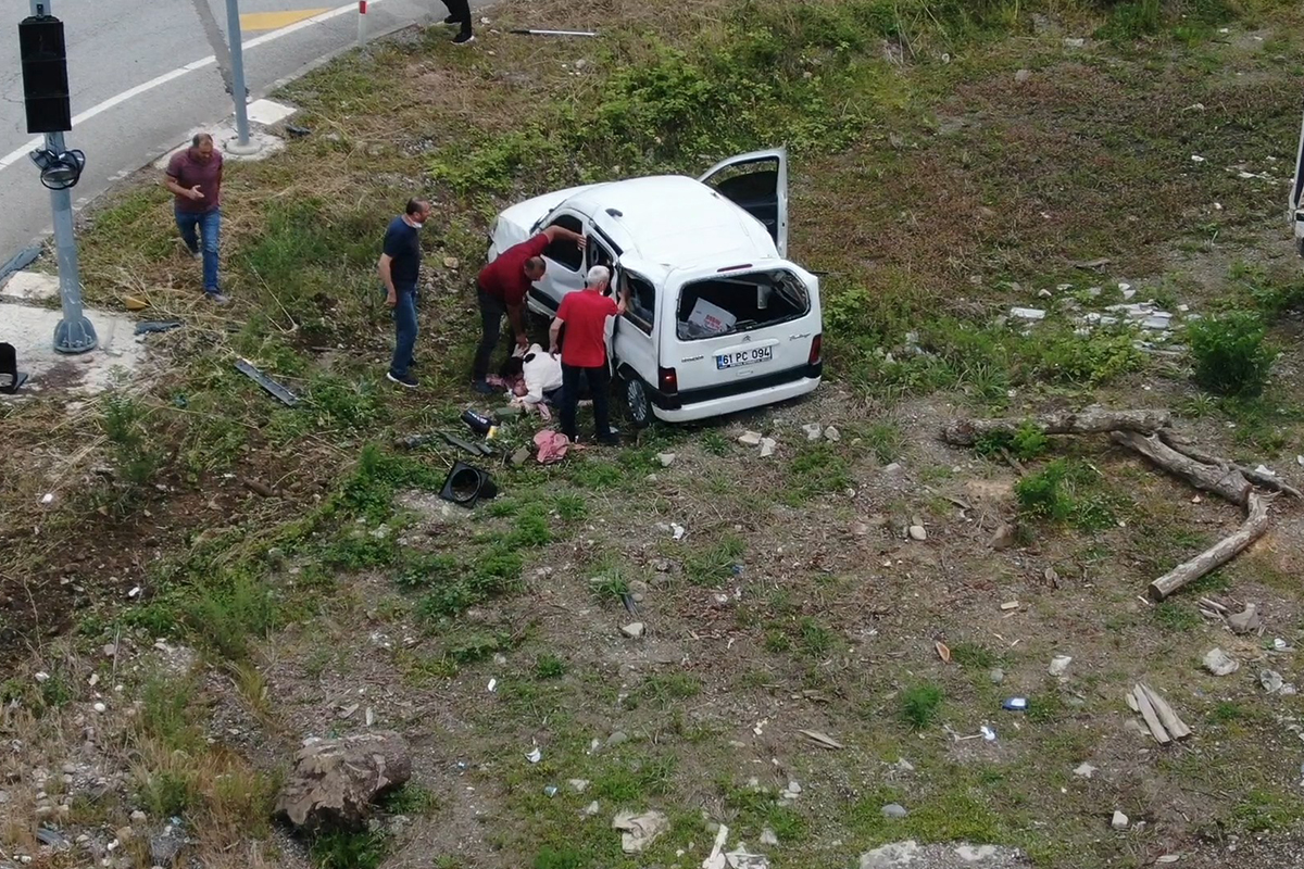 Giresun’da kaza anı drone ile görüntülendi