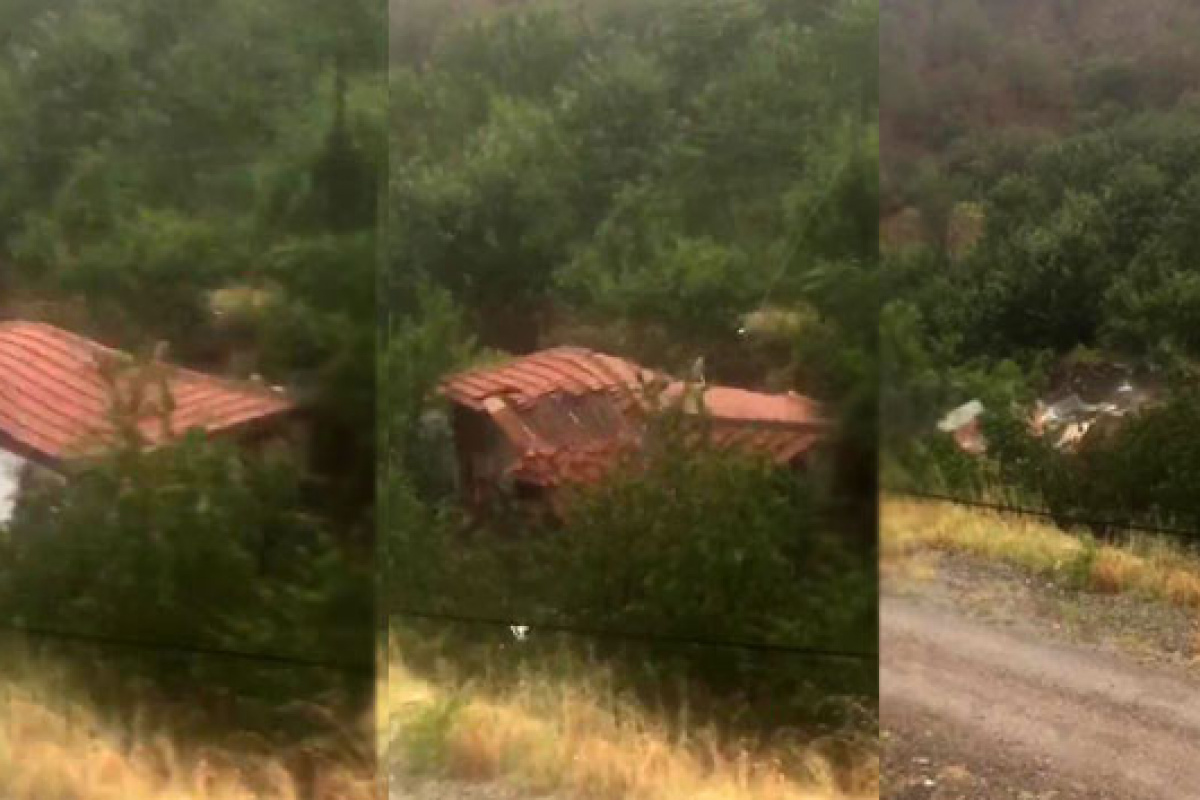 Amasya’da sel bir evi böyle yıktı
