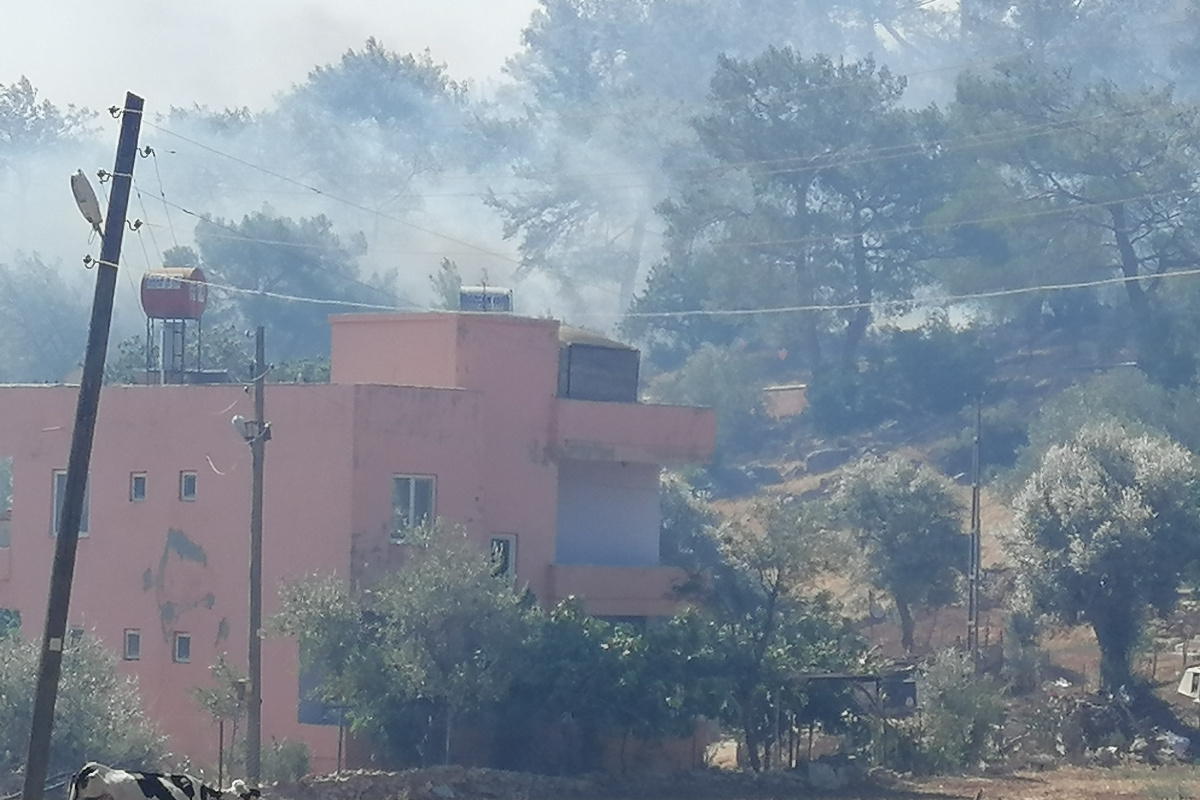 Mersin&#039;deki orman yangını yerleşim yerlerini tehdit etmeye başladı