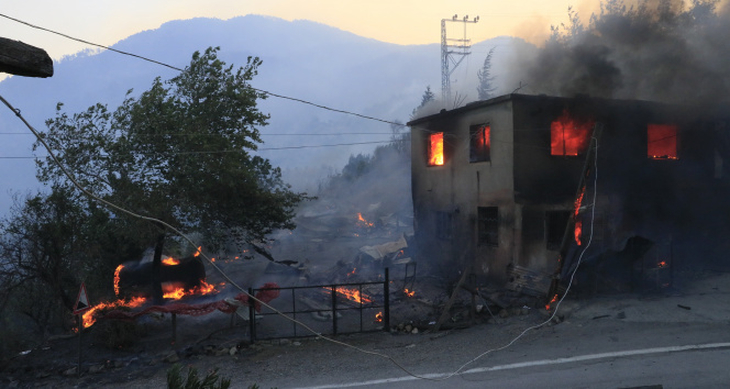 Adanadaki orman yangınında evler alevlere teslim oldu