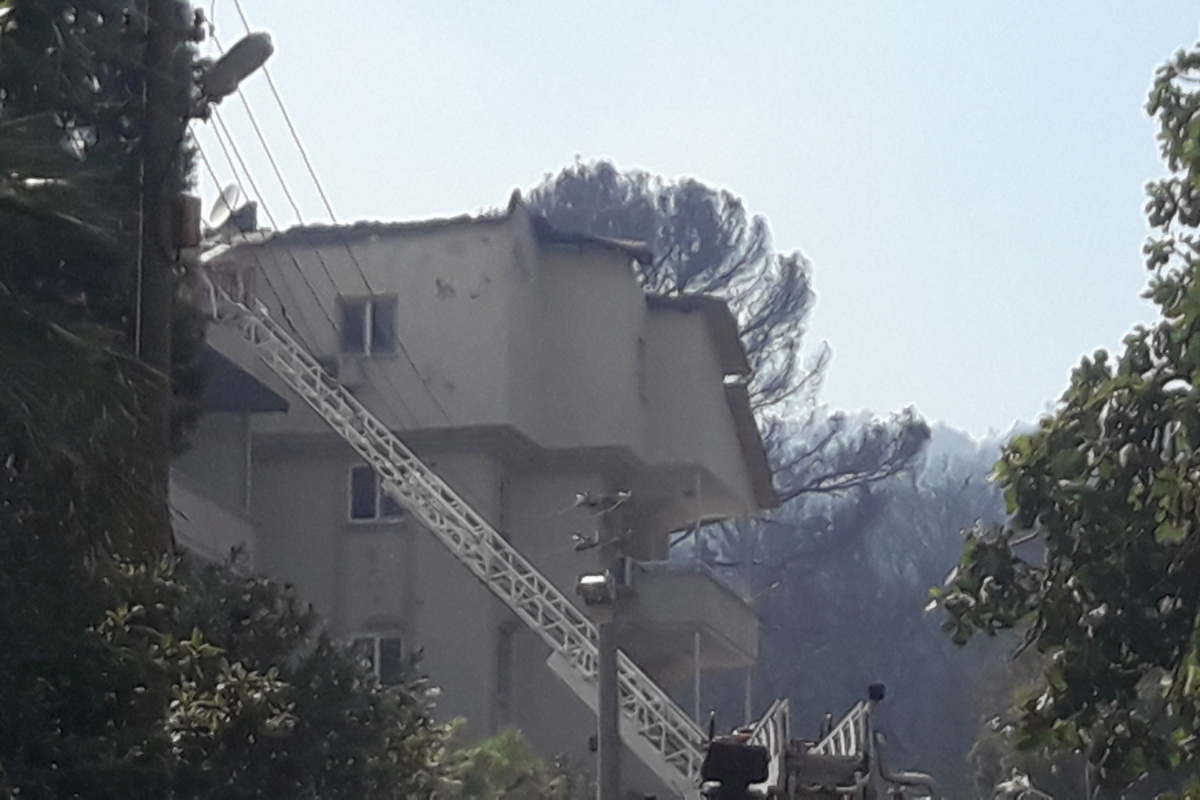 Marmaris’teki yangında iki ev zarar gördü