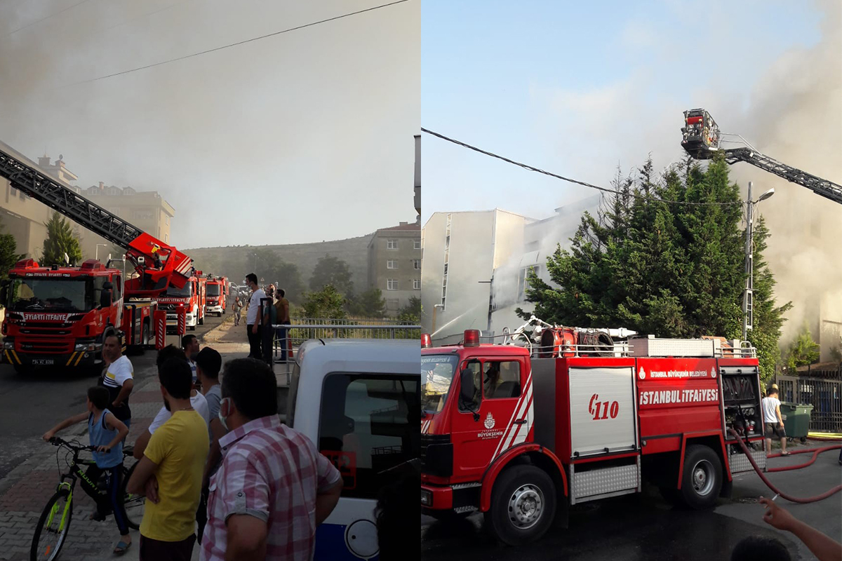 Ataşehir�de mobilya fabrikasında korkutan yangın