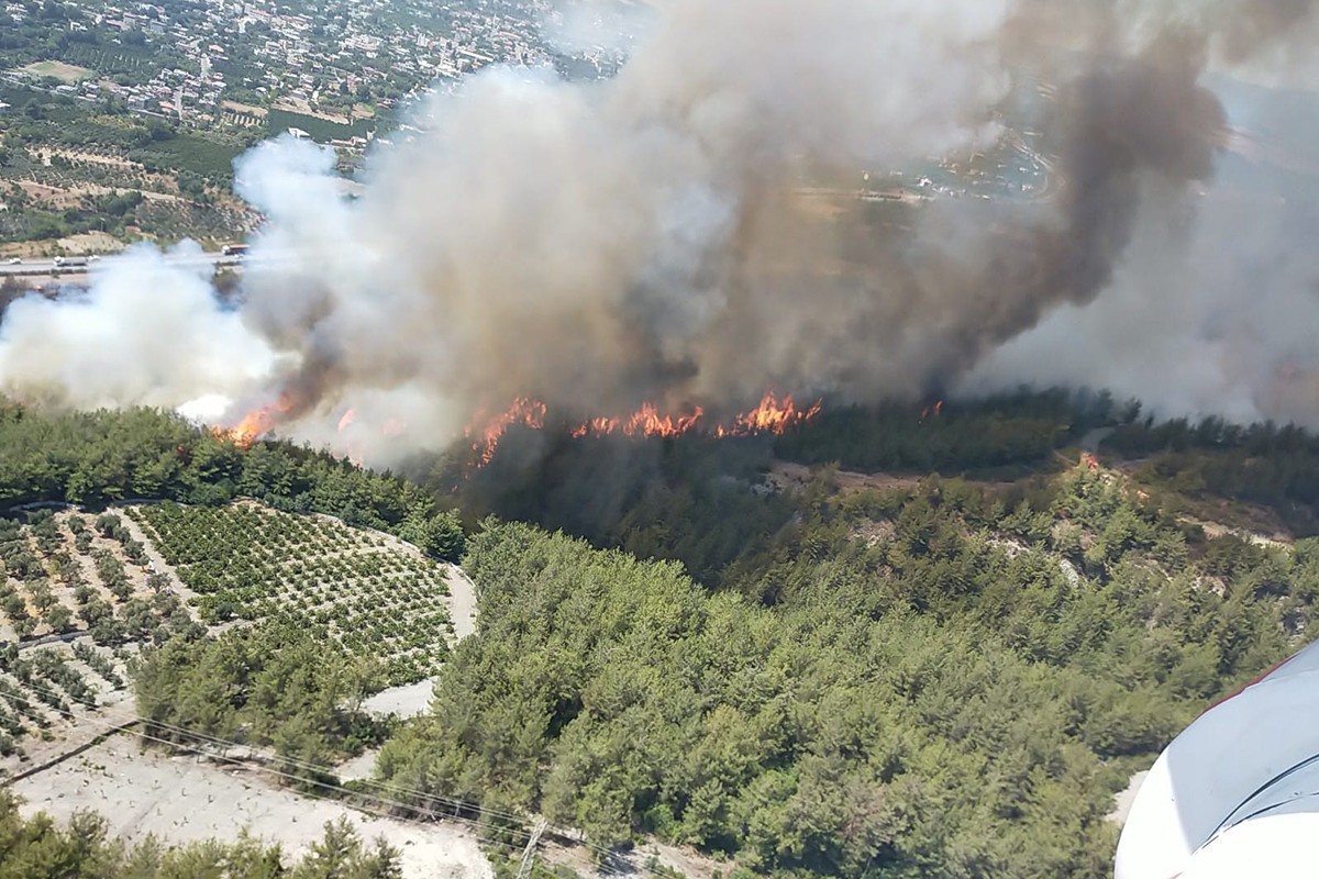 Hatay’da orman yangınına müdahale ediliyor