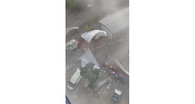 Osmaniye’de aniden gelen fırtına tozunu dumana kattı