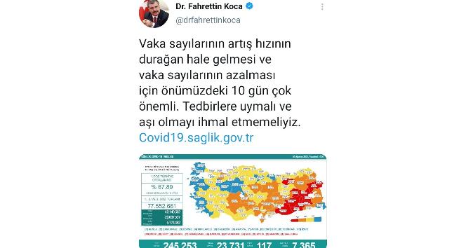 Ordu aşı haritasında maviye döndü