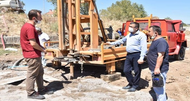 Çan Belediyesi şebeke suyuna takviye su sondaj çalışmasına başladı
