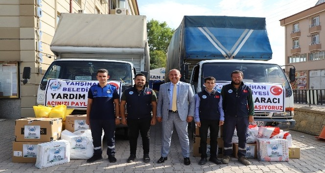 Yahşihan Belediyesinin yardım kamyonları Manavgat’a ulaştı