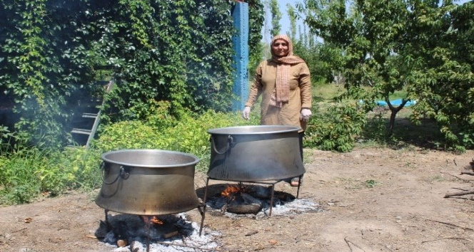 Iğdır’da kazanlar ‘şeftali reçeli’ için kaynıyor