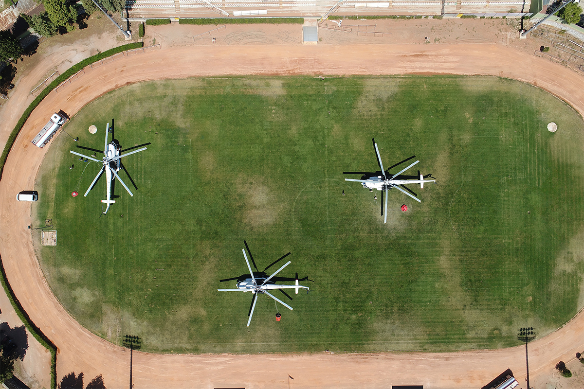 Muğla Atatürk Stadı helikopter pistine döndü