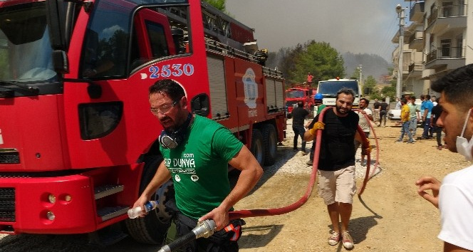 Manavgat’taki yangını söndürmek için seferber oldular