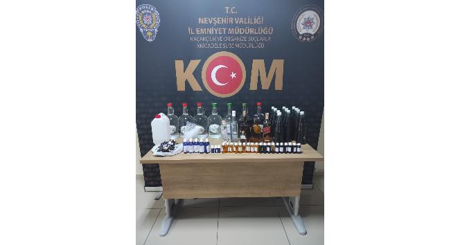 Nevşehir’de 34 litre kaçak alkol ele geçirildi