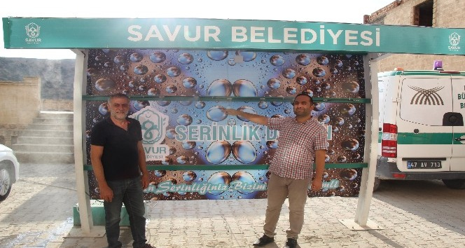 Savur’daki duraklar serinletiyor