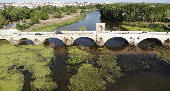 Tunca Nehri çöp ve yosunlarla kaplandı
