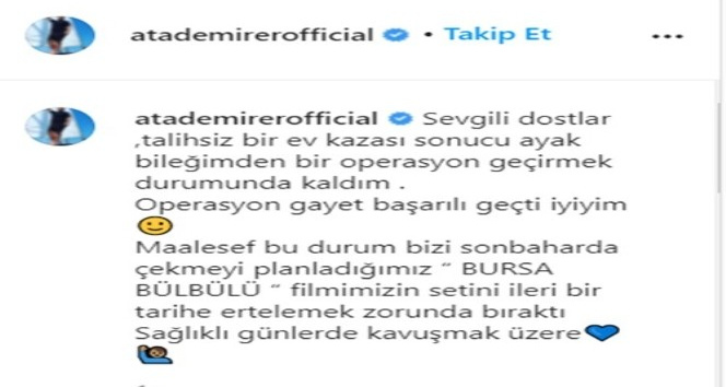 Ata Demirer, evde kaza geçirdi, ayak bileğinden ameliyat oldu