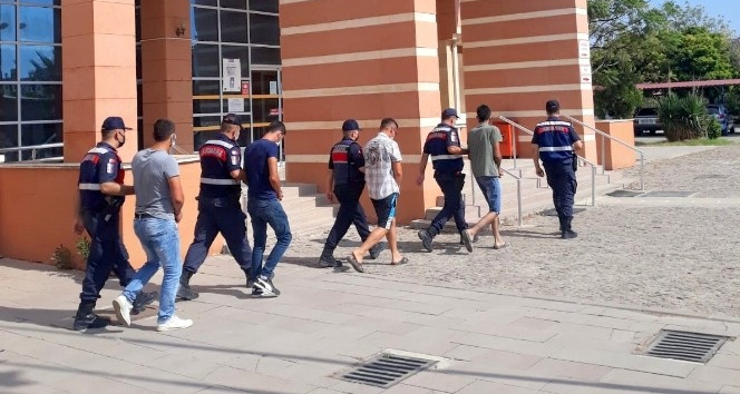 Tarladan mısır çaldıkları iddiasıyla gözaltına alınan şahsılar adliyeye sevk edildi