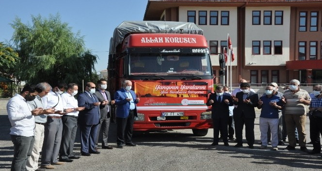 Karaman’dan yangın bölgesindeki 20 aileye beyaz eşya yardımı