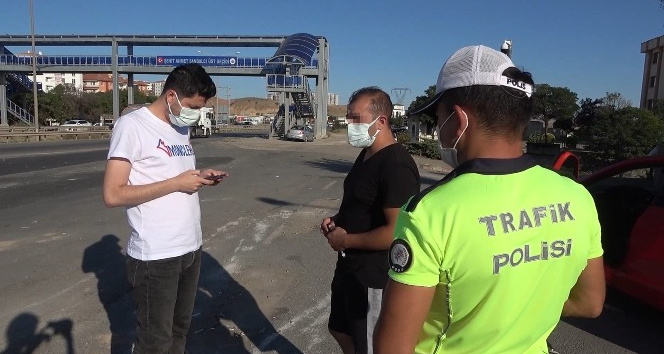 Covid-19 temaslısı sürücü, hem insan sağlığını hem de trafiği riske attı