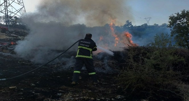Mardin’de ormanlık alanda çıkan yangın kısa sürede söndürüldü