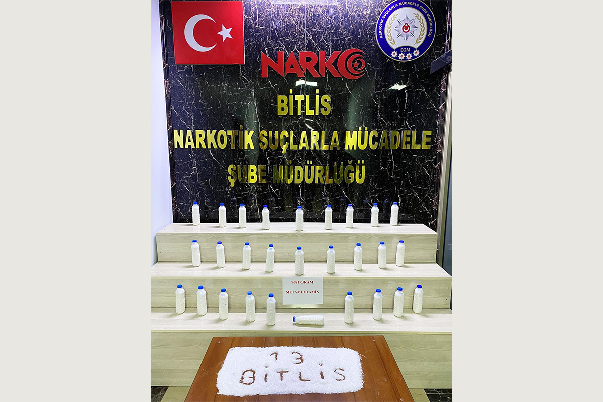 Bitlis'te 9 kilo 681 gram Metanfetamin ele geçirildi