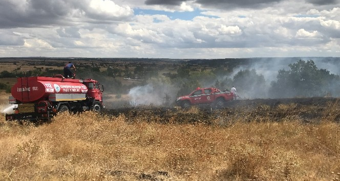 Edirne’de ormanlık alanda korkutan yangın