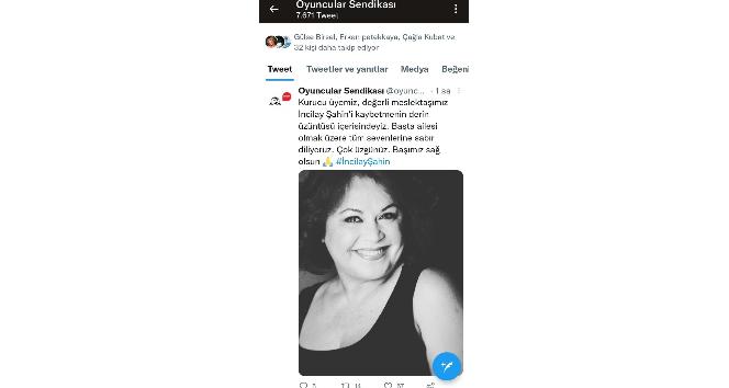 Oyuncu İncilay Şahin hayatını kaybetti