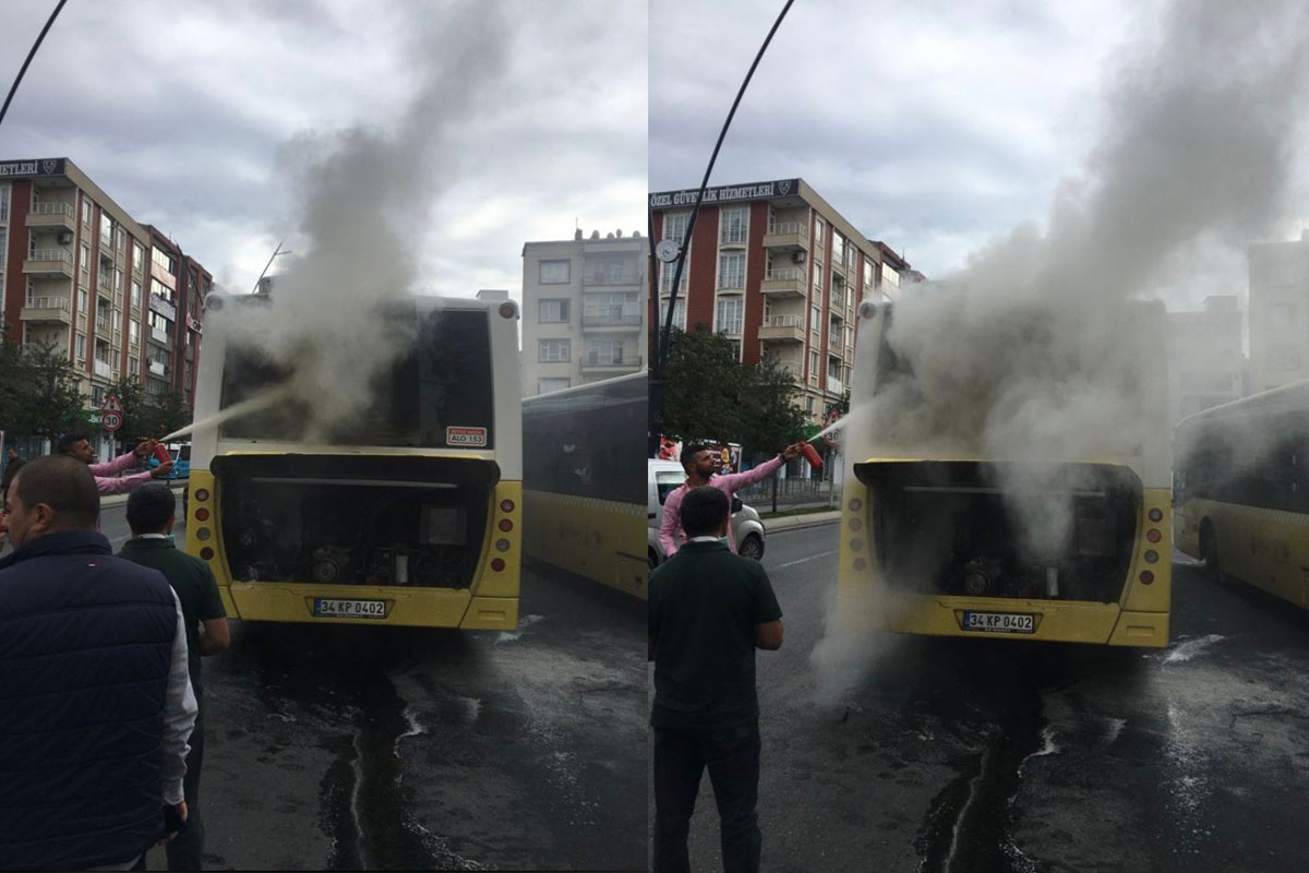 Gaziosmanpaşa'da İETT otobüsünde yangın çıktı