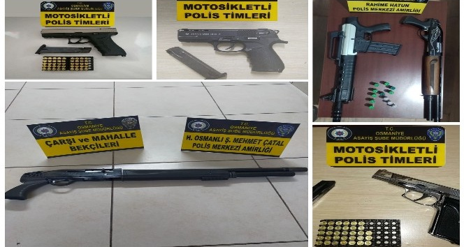 Osmaniye’de ruhsatsız 6 silah ele geçirildi