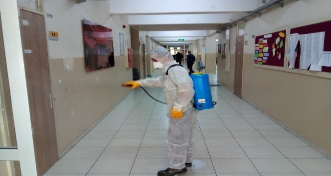 Kırıkkale’de okullarda dezenfekte çalışması